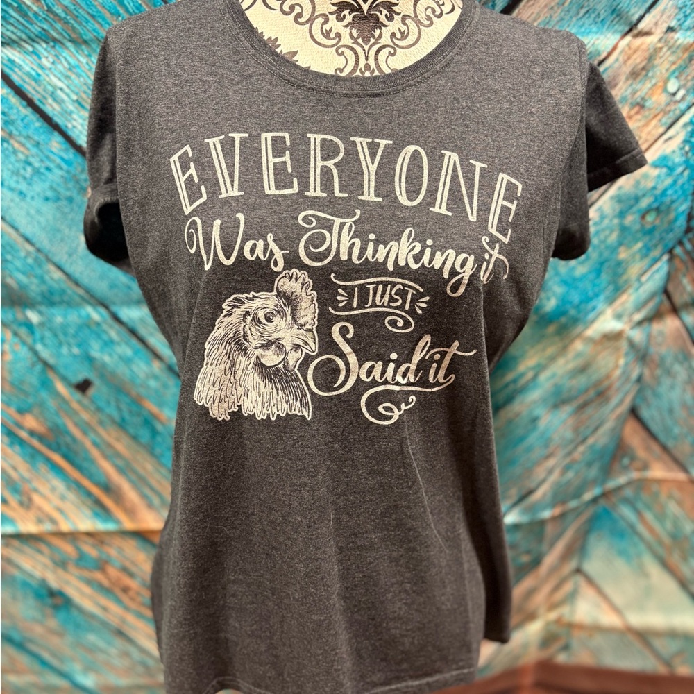 Gray Graphic Women's Top